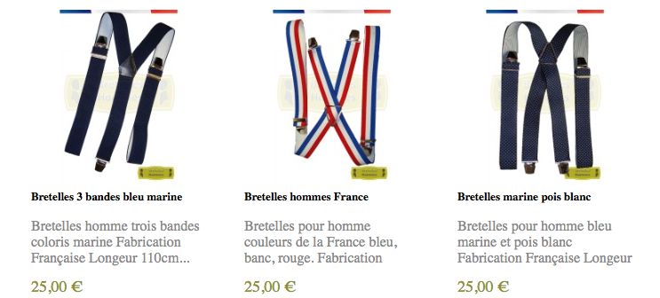 acheter des bretelles bleues